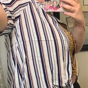 Blue and red stripped shirt